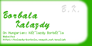 borbala kalazdy business card